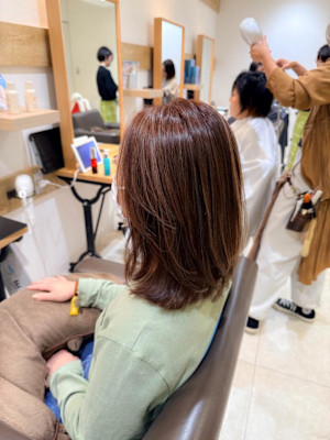 白髪ぼかし細めハイライト30代40代50代グレージュ