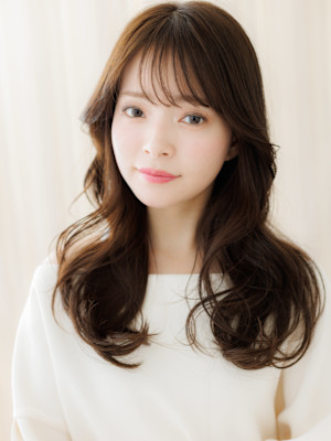 ローライトカラー韓国風ヨシンモリフェミニンロング30代40代