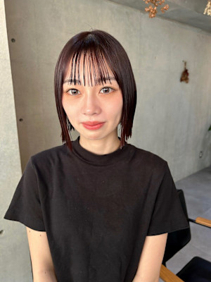 大人抜け感ボブ/20代30代大人可愛いヘア/暖色カラー