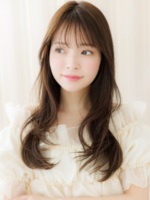 ローライトカラー大人美人毛先パーマレイヤーロング30代40代