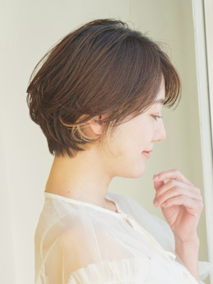 ショート・ボブ/丸顔/前髪あり/絶壁解消/30代/40代