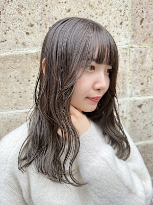 ゆるウェーブ×スモーキーグレージュカラー◇