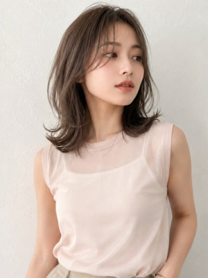 髪質改善 透明感カラー 艶髪 顔周りカット レイヤー 20代