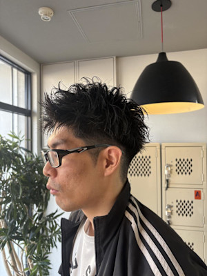メンズアップバングショート