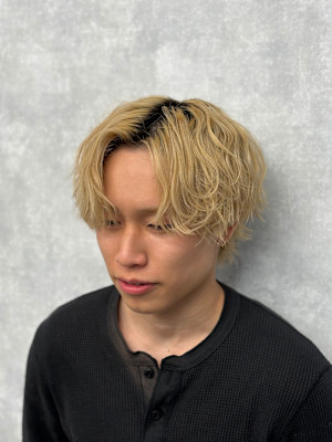 ブリーチパーマ風スタイル