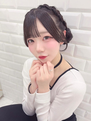 可愛いお顔周り×編み込みツインお団子＊まゆ