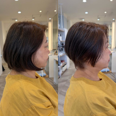 頭の形を綺麗に見せる丸みショート