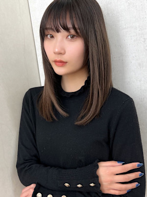 ハイトーンワンカールストレート髪質改善