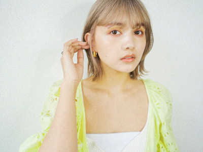 ハイトーンショートカットボブニュアンスパーマ顔まわり