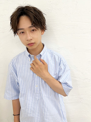 メンズヘアセンターパートマッシュ韓国風20代30代