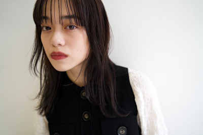 艶髪ロングレイヤーシースルーバング20代30代
