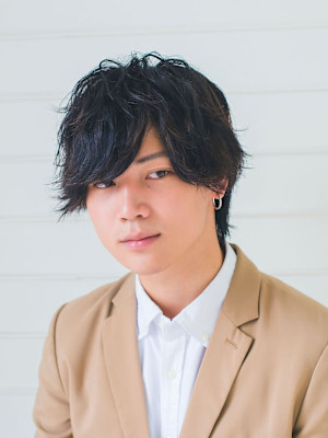 メンズカットミディアム癖毛風パーマ20代30代