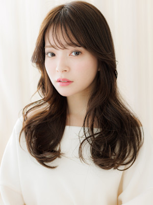 ローライトカラー韓国風ヨシンモリフェミニンロング30代40代