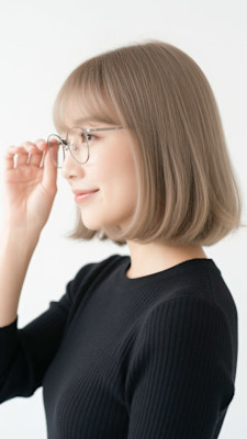 知的で上品な印象のハイトーンボブ