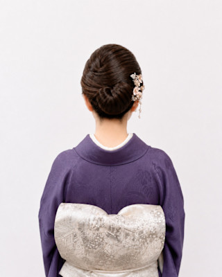 和装ヘア夜会巻き