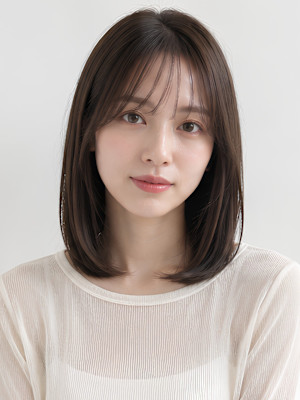 ミディアムヘア 内巻き ベージュカラー ダメージレス 20代