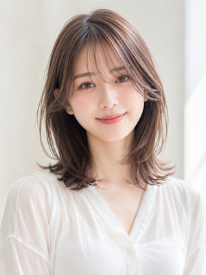 小顔見えミディアムレイヤー
