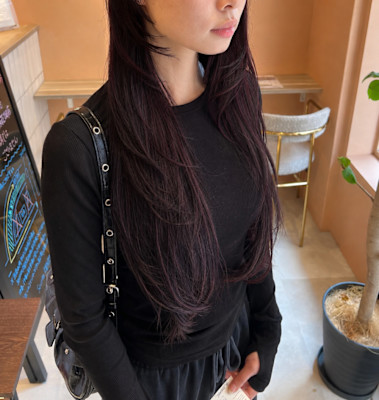 深みのあるパープル×ロングレイヤー