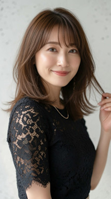  【清潔感溢れる】大人可愛い潤いツヤ感セミロング