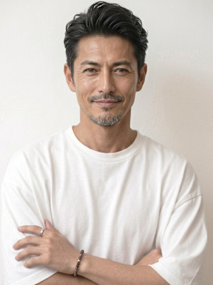 池袋 メンズカット 大人メンズ アップバング 渋オジ