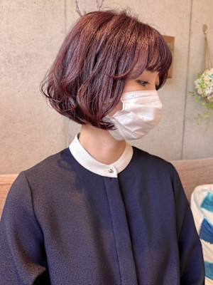 ピンクベージュボブ