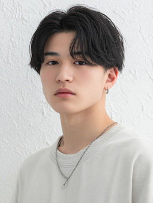 メンズカルマヘア・韓国風マッシュショート・フェザーパーマ