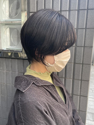 ショートボブ×丸みショート×大人ショート×横浜×前髪あり