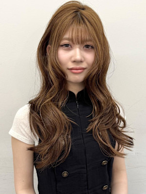 マロンベージュ×ロングレイヤー