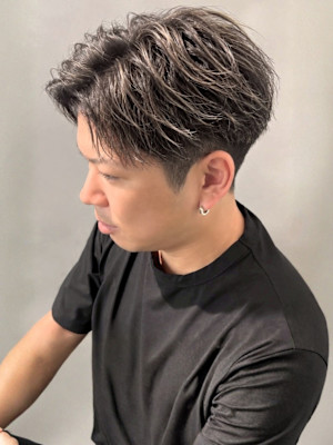 刈り上げ メッシュ ツーブロックショート メンズ 爽やか