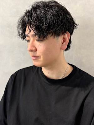 ツーブロック 波巻きパーマ メンズマッシュ スタイリング