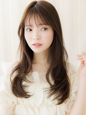 ローライトカラー大人美人毛先パーマレイヤーロング30代40代