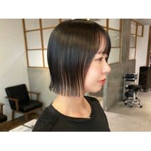 "土橋"切りっぱなし外はねボブに暗髪カラー人気◎