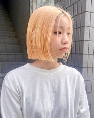 ボブ×ブリーチあり×ミニボブ×切りっぱなしボブ×横浜