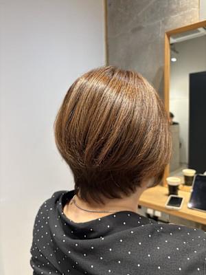 ◇大人40代50代60代ショートボブ丸みショート白髪ぼかし