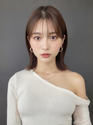 前髪カット ショートカット シースルー 髪質改善 ブラウン