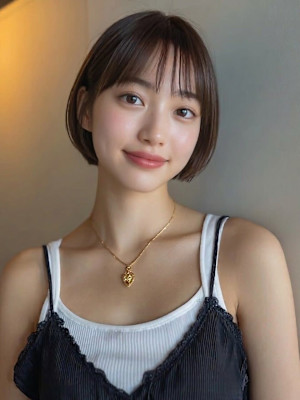 丸みショート 丸みボブ シースルー ブラウンカラー 髪質改善