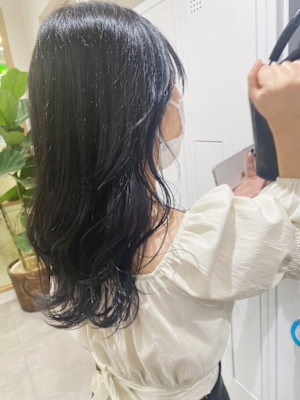 30代40代デジタルパーマロングウェーブ×艶カラー