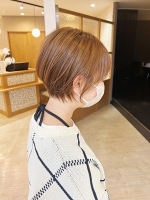 くびれショートハンサムショート×ショートボブ×サンドベージュ