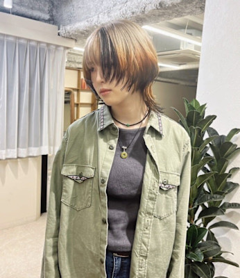 20代・30代レイヤーウルフ×エンドカラー×ブロンドカラー