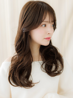 ローライトカラー韓国風ヨシンモリフェミニンロング30代40代