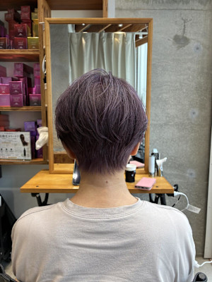 ◇大人40代50代60代ショートボブ丸みショート白髪ぼかし