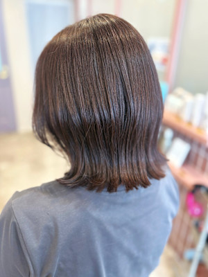 くびれボブ ラベンダーココアベージュ 美髪 20代 髪質改善