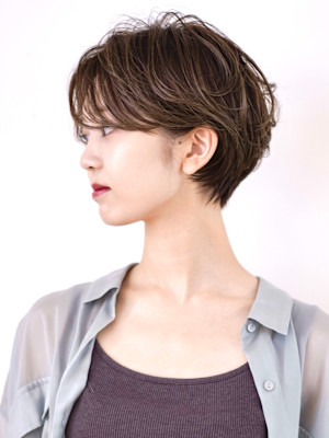 前下がりショート・ボブ/絶壁解消/前髪あり/40代/30代