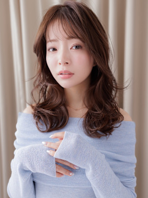 ローライトカラーデジタルパーマ韓国巻きウェーブ30代40代