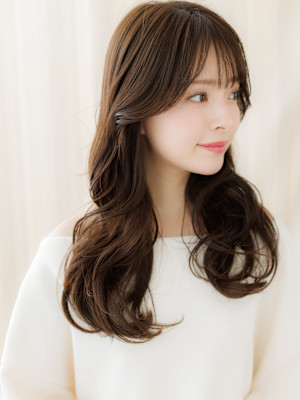 ローライトカラー韓国風ヨシンモリフェミニンロング30代40代