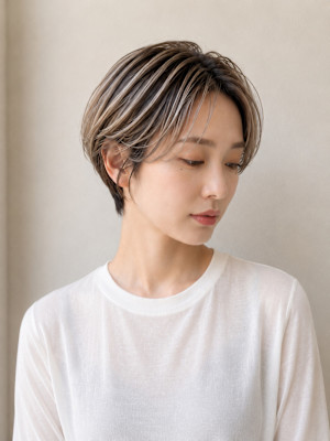 ハイライト×大人ハンサムショート