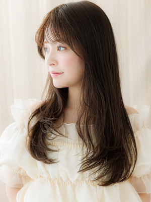 ローライトカラー大人美人毛先パーマレイヤーロング30代40代