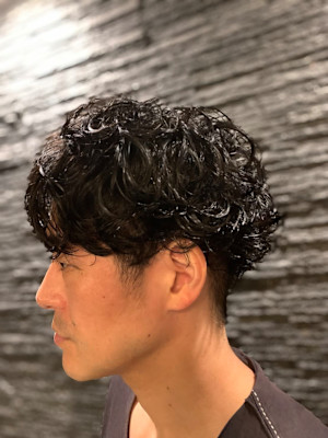 無造作パーマ＜理容室＞＜銀座＞＜メンズ＞＜ショート＞