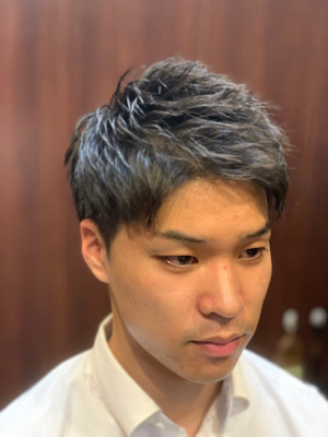 ツーブロックパーマ＜理容室＞＜銀座＞＜メンズ＞＜ショート＞