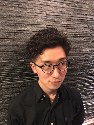 スパイラルパーマツーブロック＜理容室＞＜銀座＞＜メンズ＞